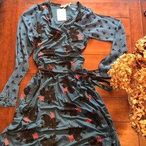 Boden mixed media wrap dress 8UK/ 4US